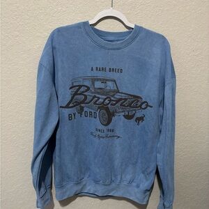 Ford Bronco Graphic Blue Crewneck Sweater